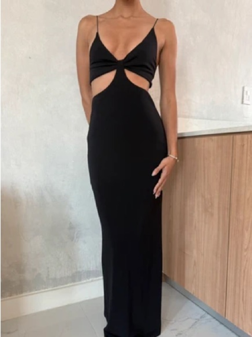 Alice + Olivia Black Cutout Maxi Dress